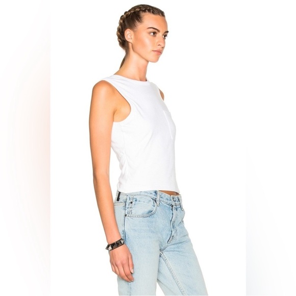T Alexander Wang Cotton Jersey Twist Back White Tank Top M - Picture 5 of 13